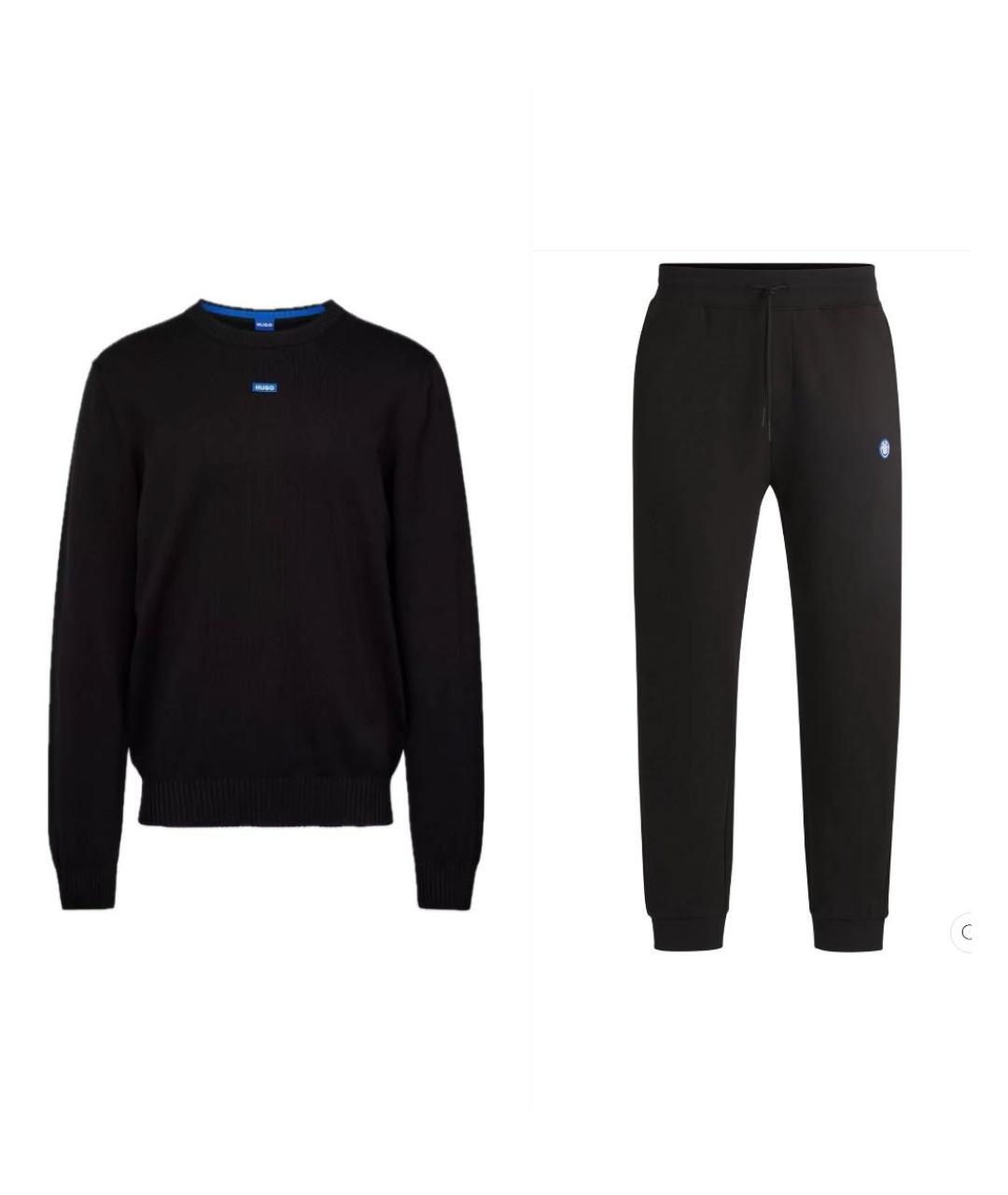 HUGO Черный хлопковый спортивный костюм, фото 1