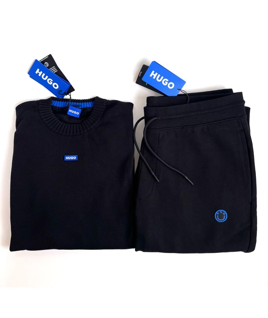 HUGO Черный хлопковый спортивный костюм, фото 4