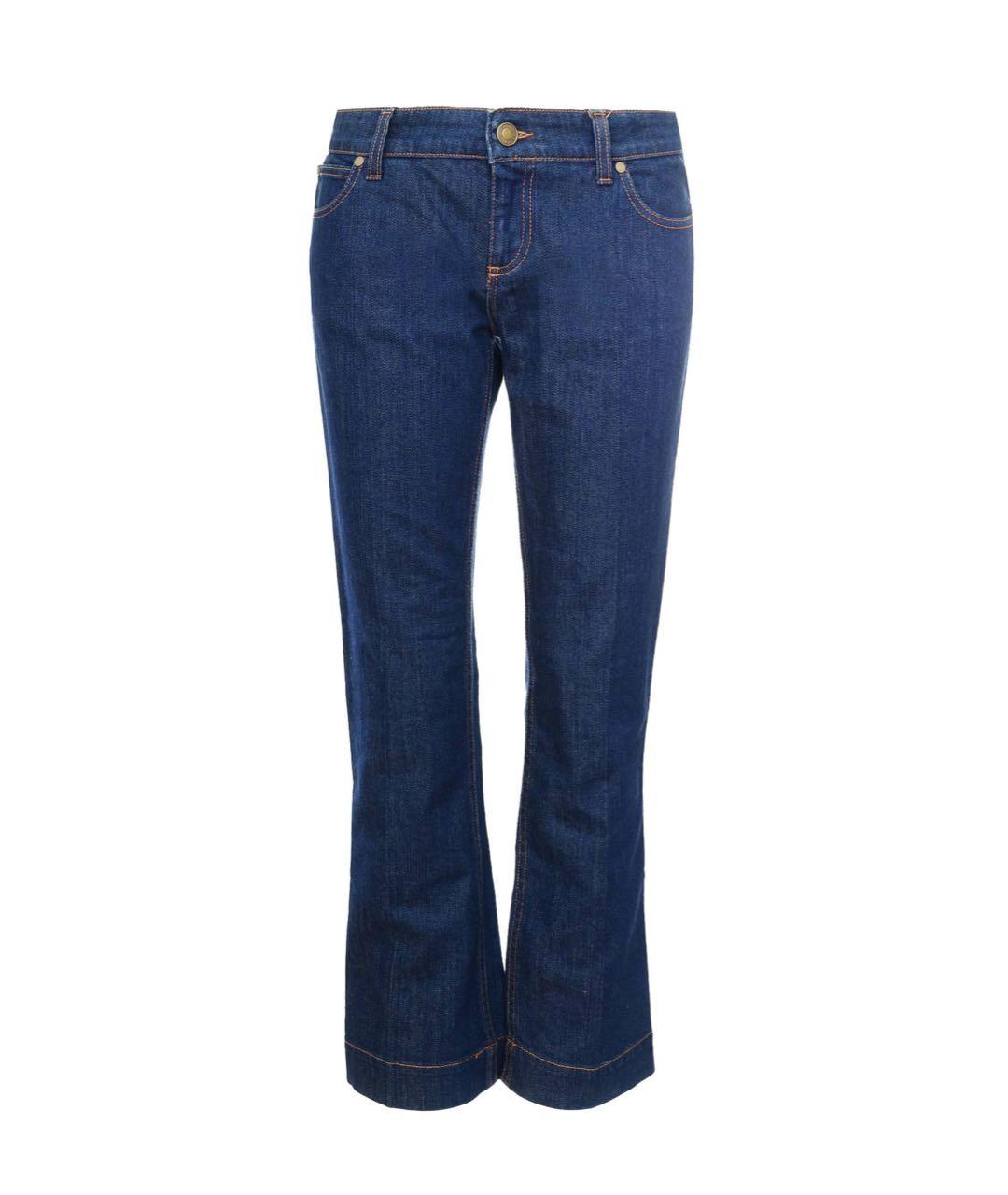 GUCCI Темно-синие хлопко-эластановые прямые джинсы, фото 8