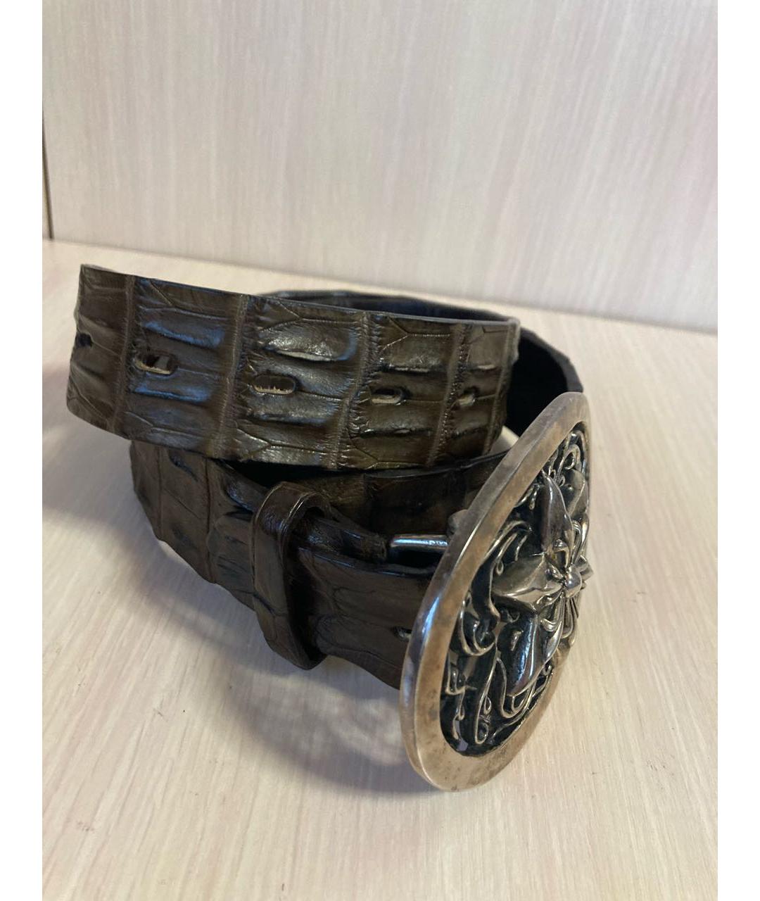 CHROME HEARTS Коричневый ремень из экзотической кожи, фото 7