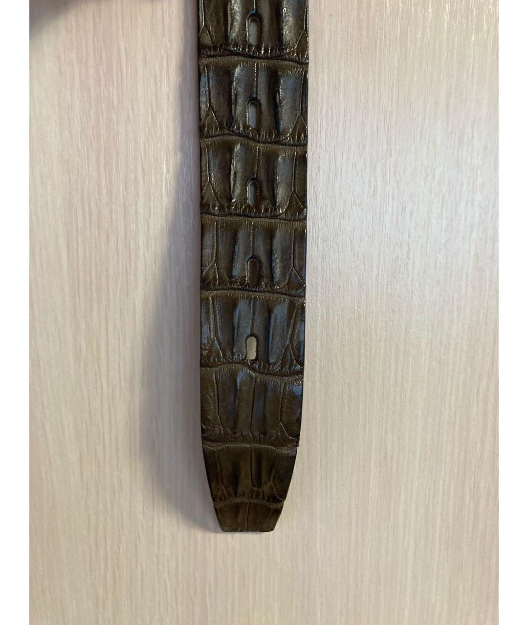 CHROME HEARTS Коричневый ремень из экзотической кожи, фото 8