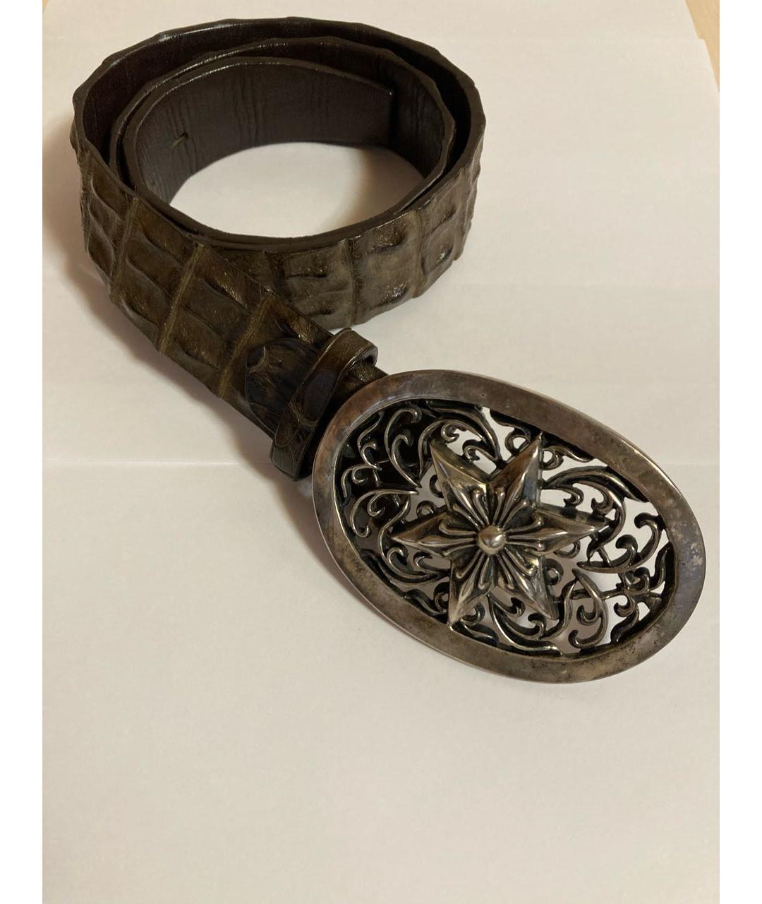 CHROME HEARTS Коричневый ремень из экзотической кожи, фото 2