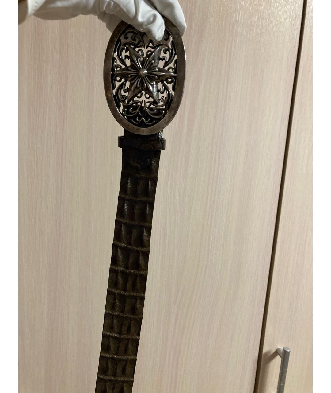 CHROME HEARTS Коричневый ремень из экзотической кожи, фото 6