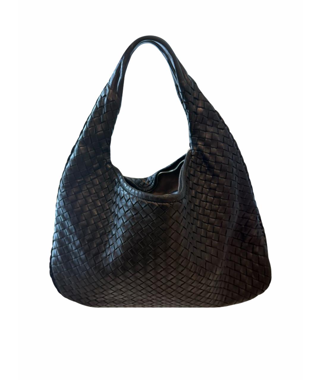 BOTTEGA VENETA Черная кожаная сумка с короткими ручками, фото 1