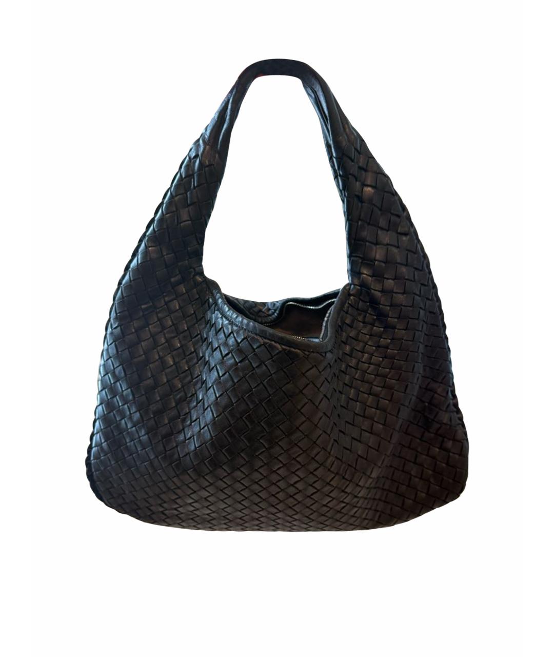 BOTTEGA VENETA Черная кожаная сумка с короткими ручками, фото 9