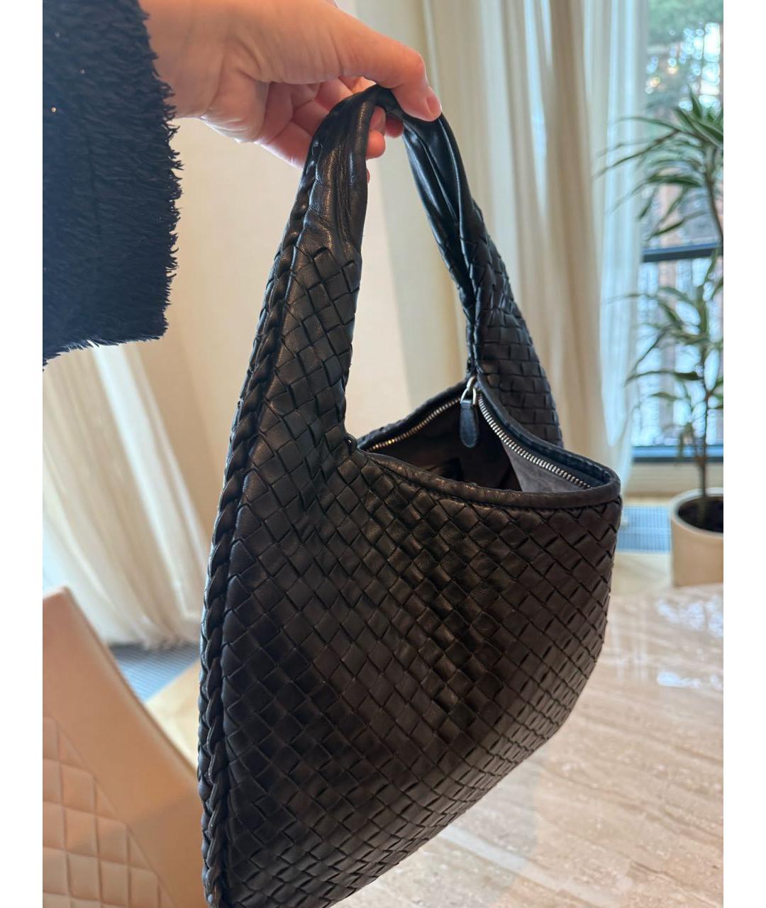 BOTTEGA VENETA Черная кожаная сумка с короткими ручками, фото 2