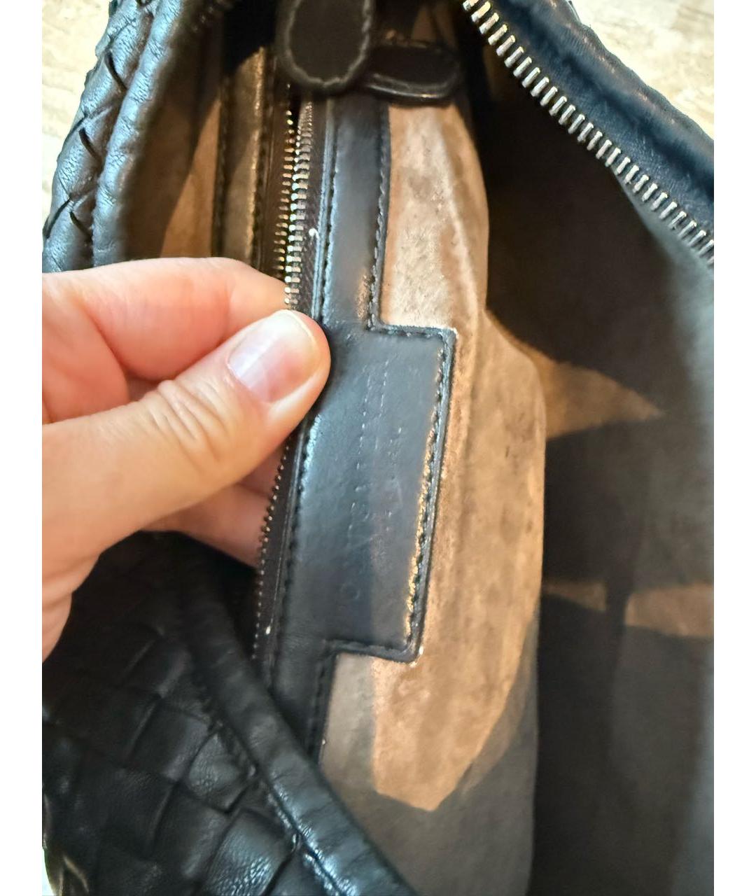 BOTTEGA VENETA Черная кожаная сумка с короткими ручками, фото 7