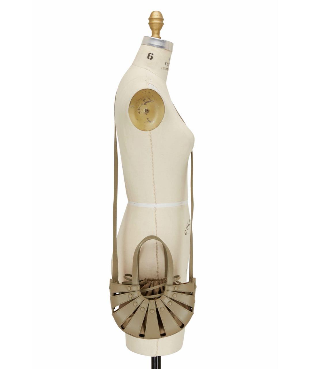 BOTTEGA VENETA Хаки кожаная сумка с короткими ручками, фото 5