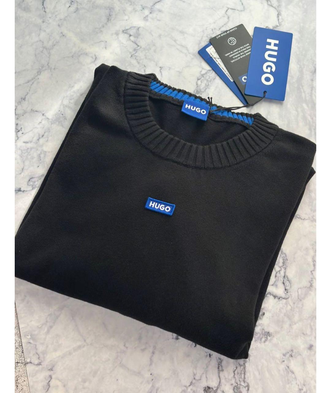 HUGO Черный хлопковый джемпер / свитер, фото 5