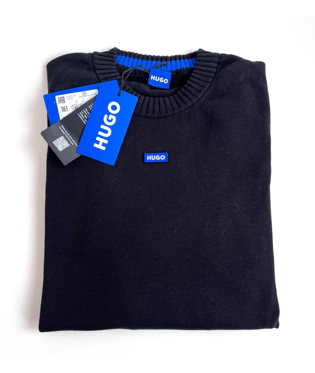 HUGO Черный хлопковый джемпер / свитер, фото 8