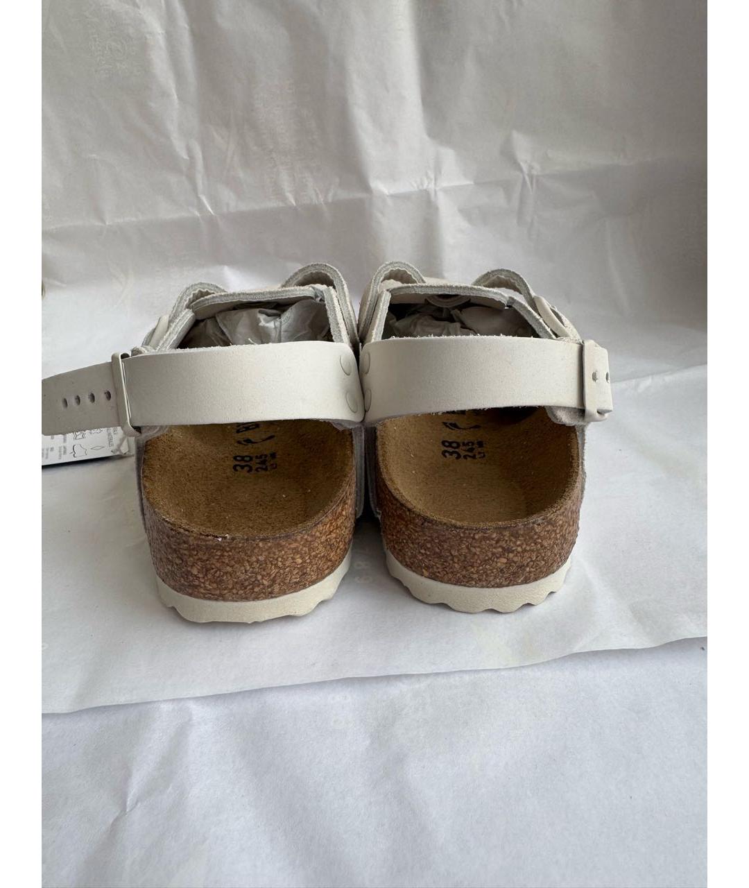 BIRKENSTOCK Бежевые замшевые сабо, фото 4