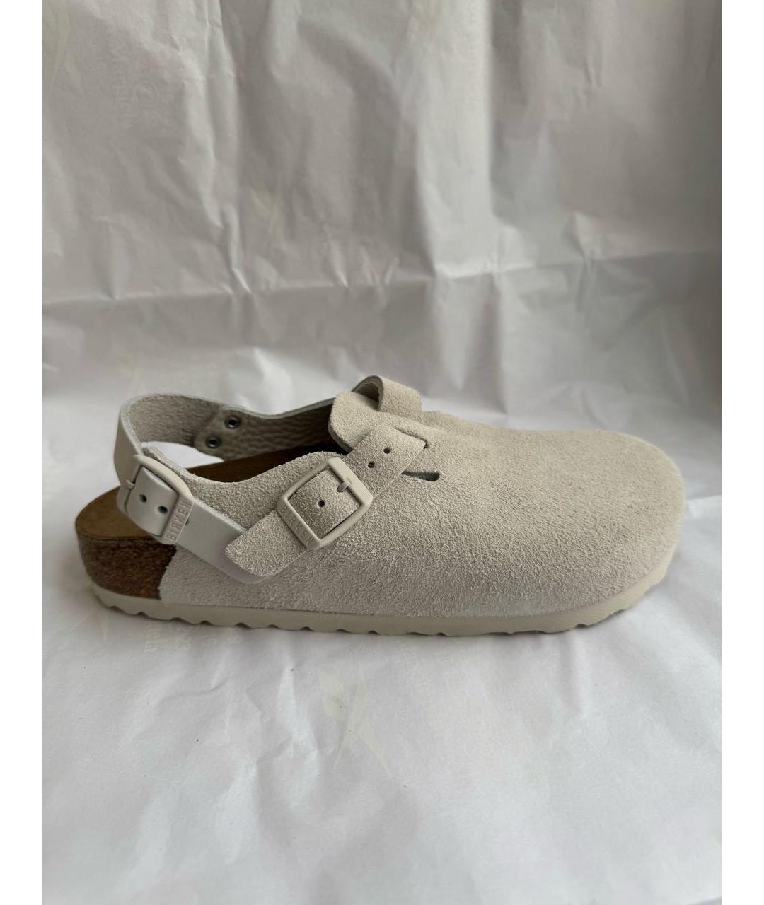 BIRKENSTOCK Бежевые замшевые сабо, фото 6