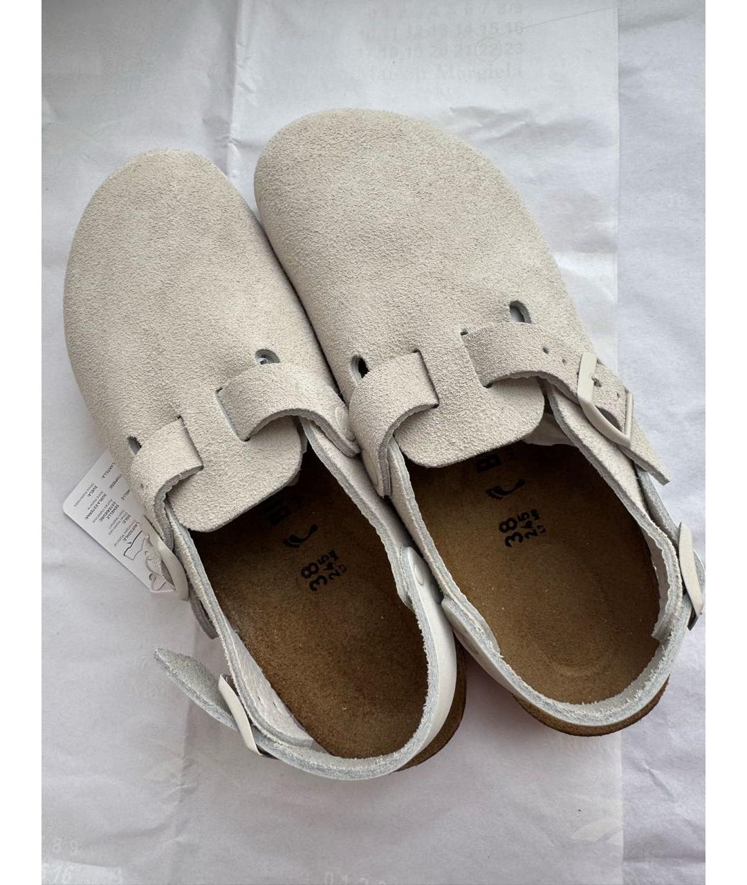 BIRKENSTOCK Бежевые замшевые сабо, фото 3