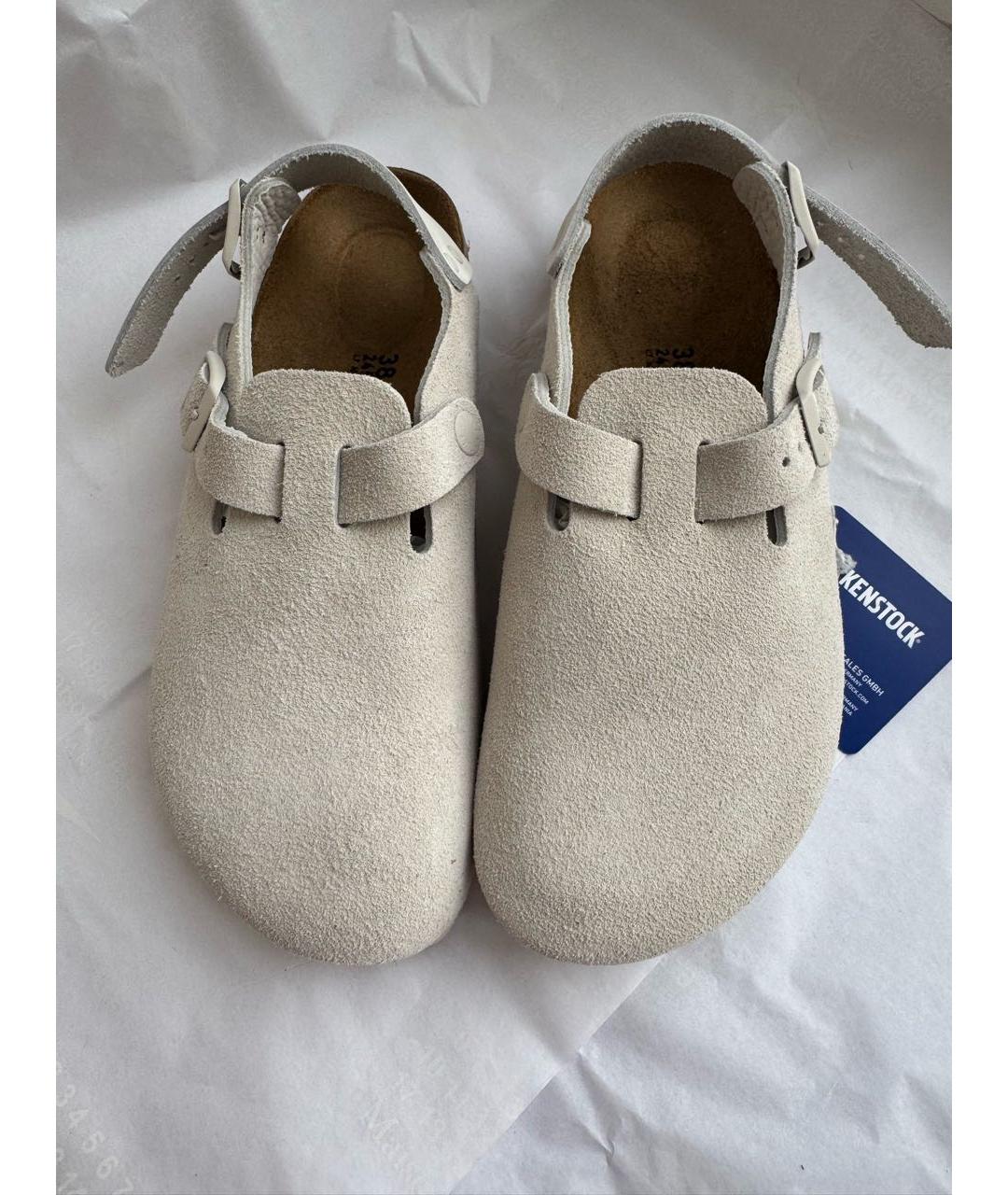 BIRKENSTOCK Бежевые замшевые сабо, фото 2