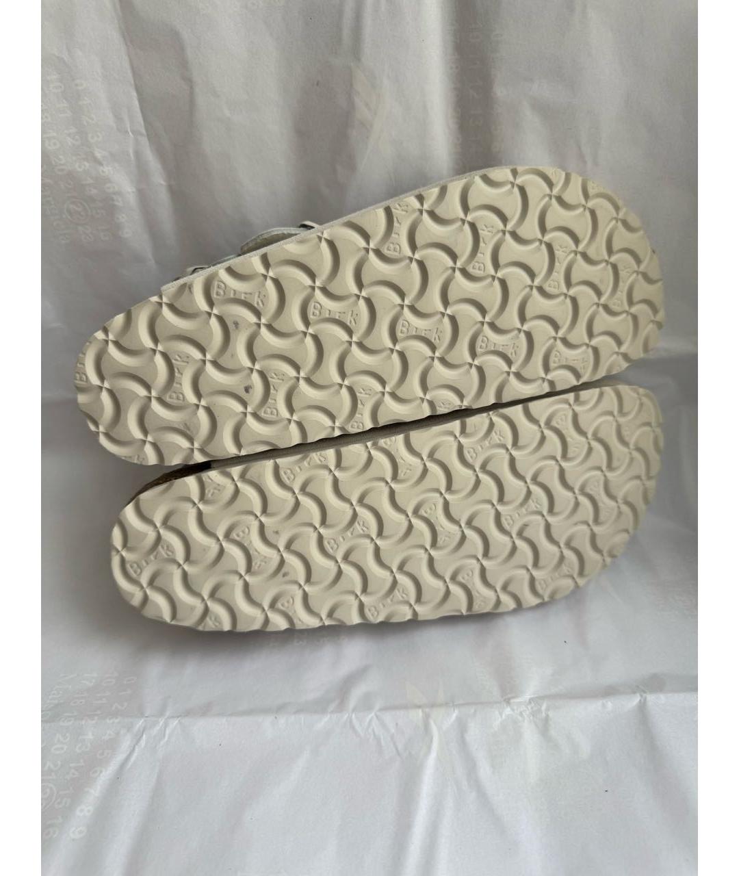 BIRKENSTOCK Белые замшевые сабо, фото 5