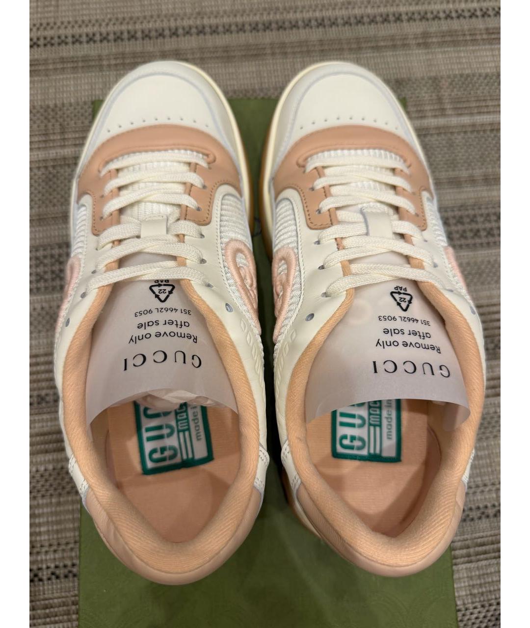 GUCCI Белые кожаные кроссовки, фото 3