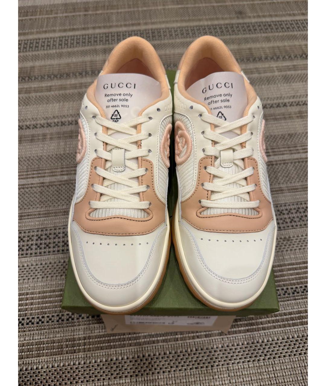 GUCCI Белые кожаные кроссовки, фото 2