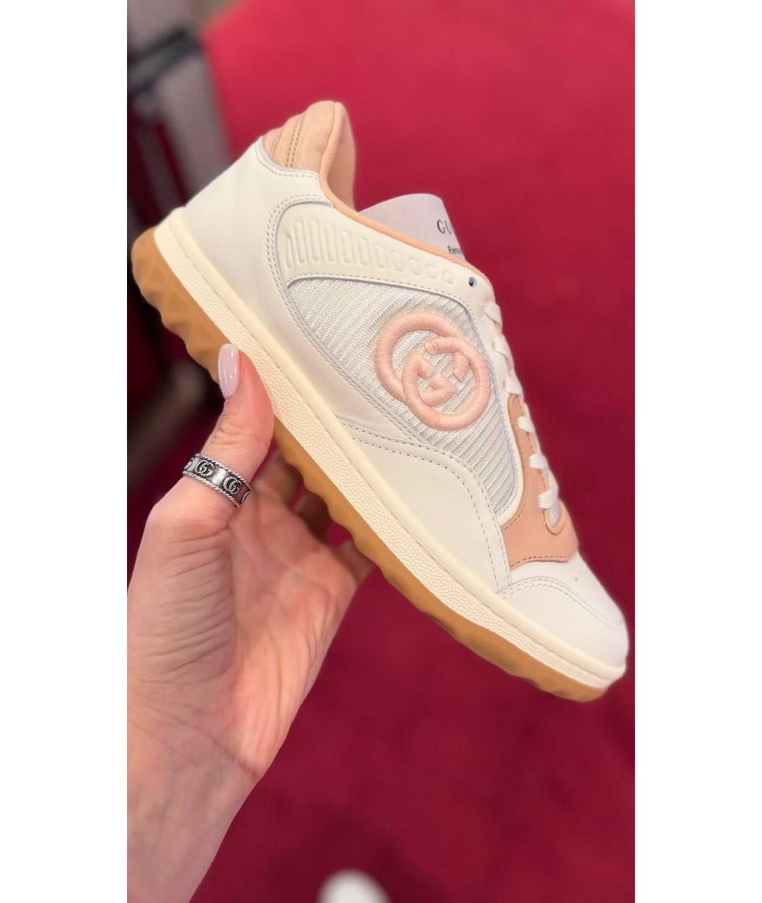 GUCCI Белые кожаные кроссовки, фото 8