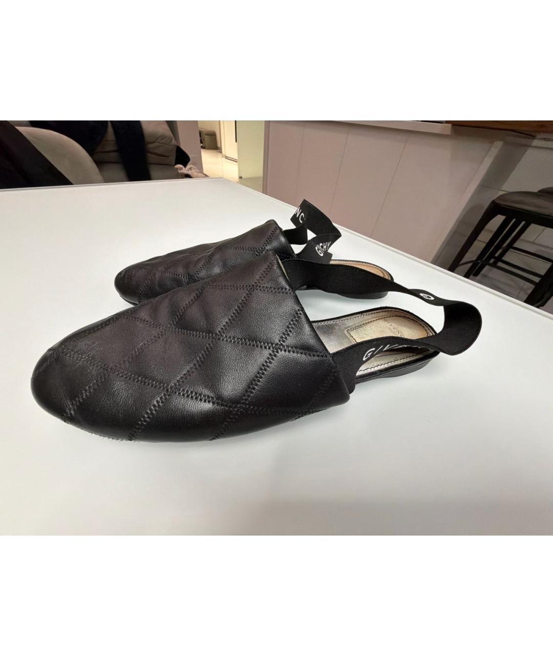 GIVENCHY Черные кожаные мюли, фото 5