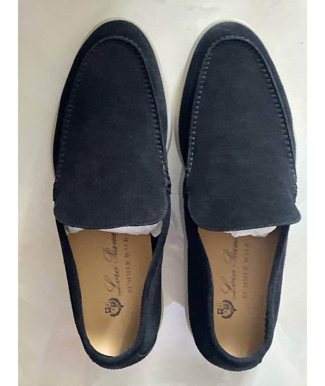 LORO PIANA Черные замшевые лоферы, фото 3
