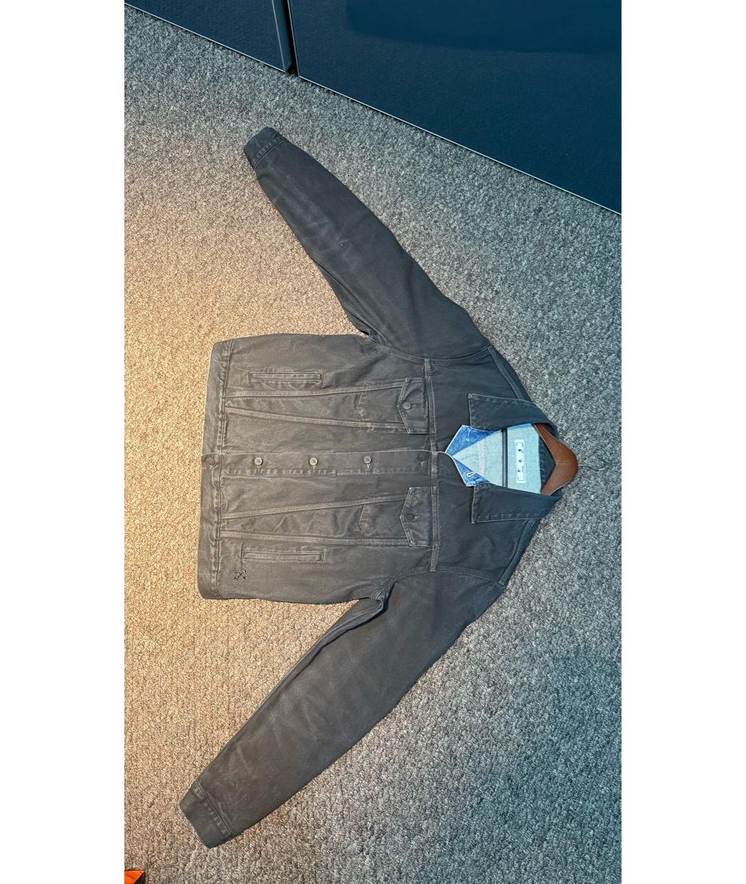 OFF-WHITE Черная деним куртка, фото 9