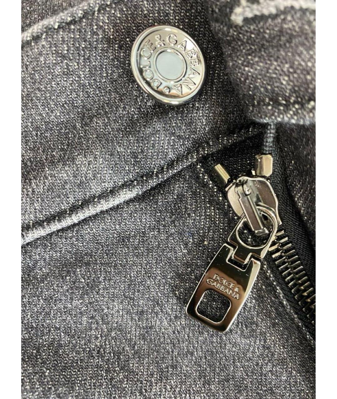 DOLCE&GABBANA Серые хлопко-эластановые джинсы скинни, фото 7