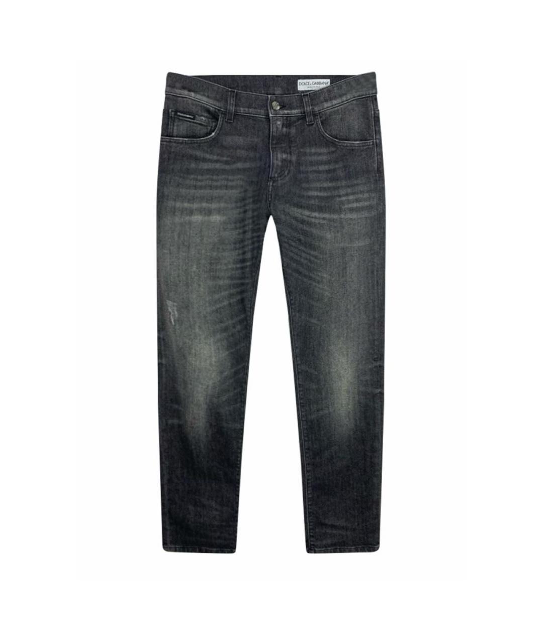 DOLCE&GABBANA Серые хлопко-эластановые джинсы скинни, фото 1