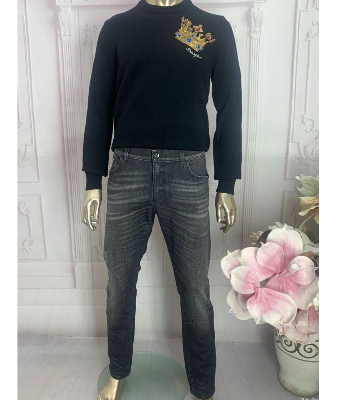 DOLCE&GABBANA Серые хлопко-эластановые джинсы скинни, фото 8