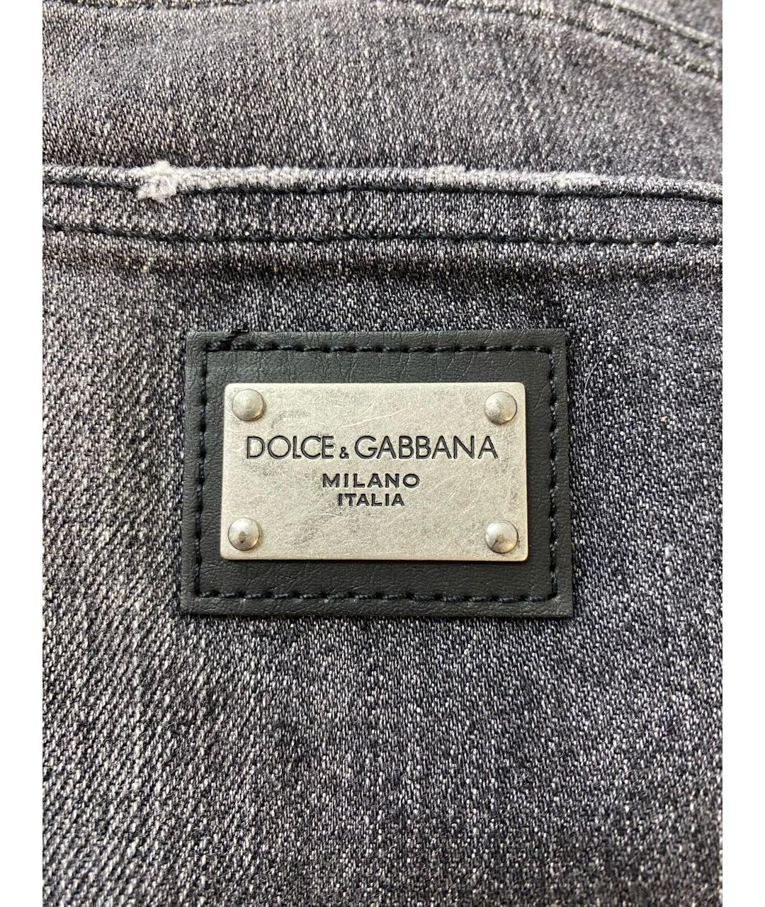 DOLCE&GABBANA Серые хлопко-эластановые джинсы скинни, фото 4