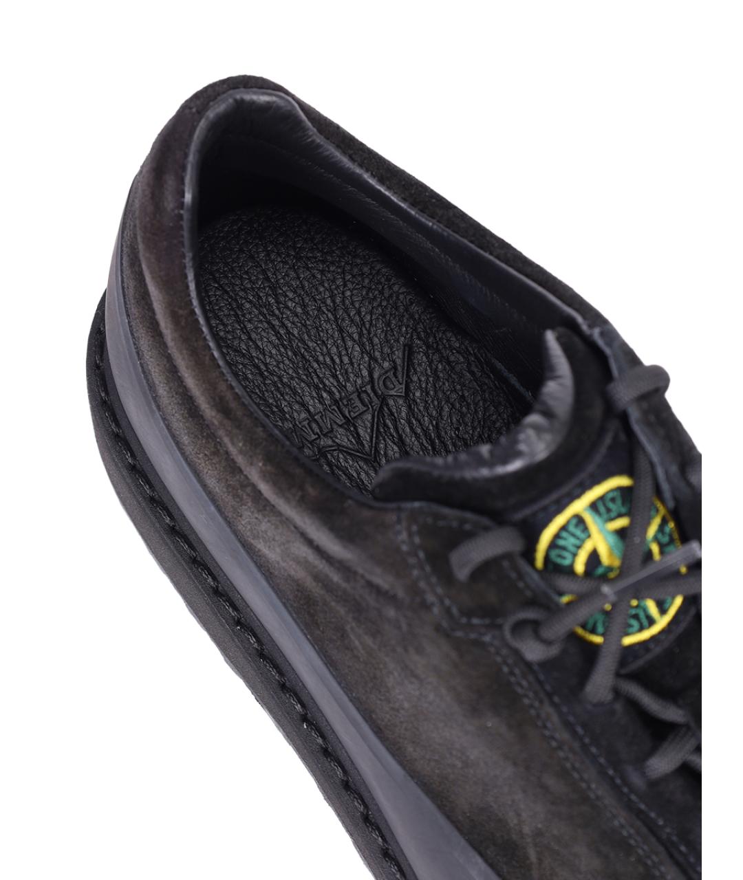 STONE ISLAND Черные замшевые низкие ботинки, фото 6