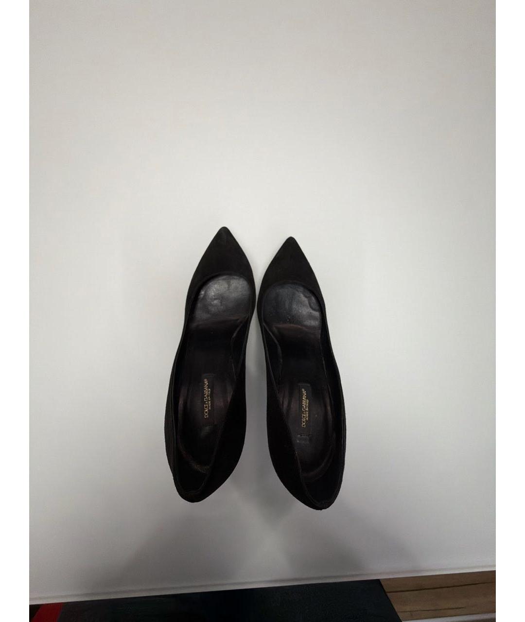 DOLCE&GABBANA Черные замшевые туфли, фото 3