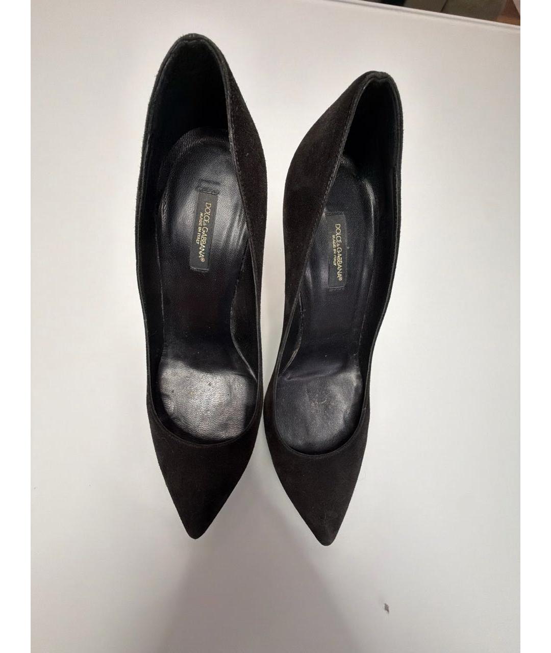 DOLCE&GABBANA Черные замшевые туфли, фото 2