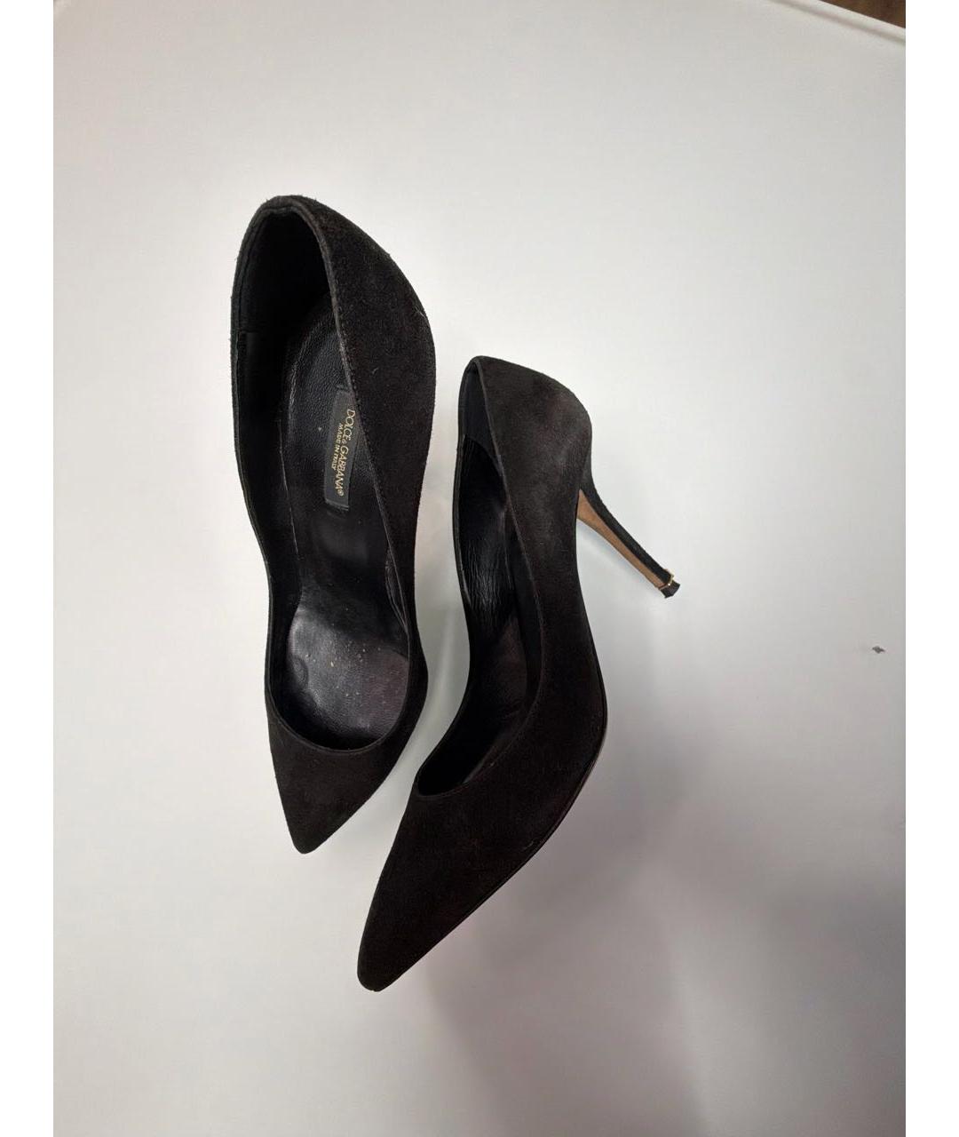 DOLCE&GABBANA Черные замшевые туфли, фото 5