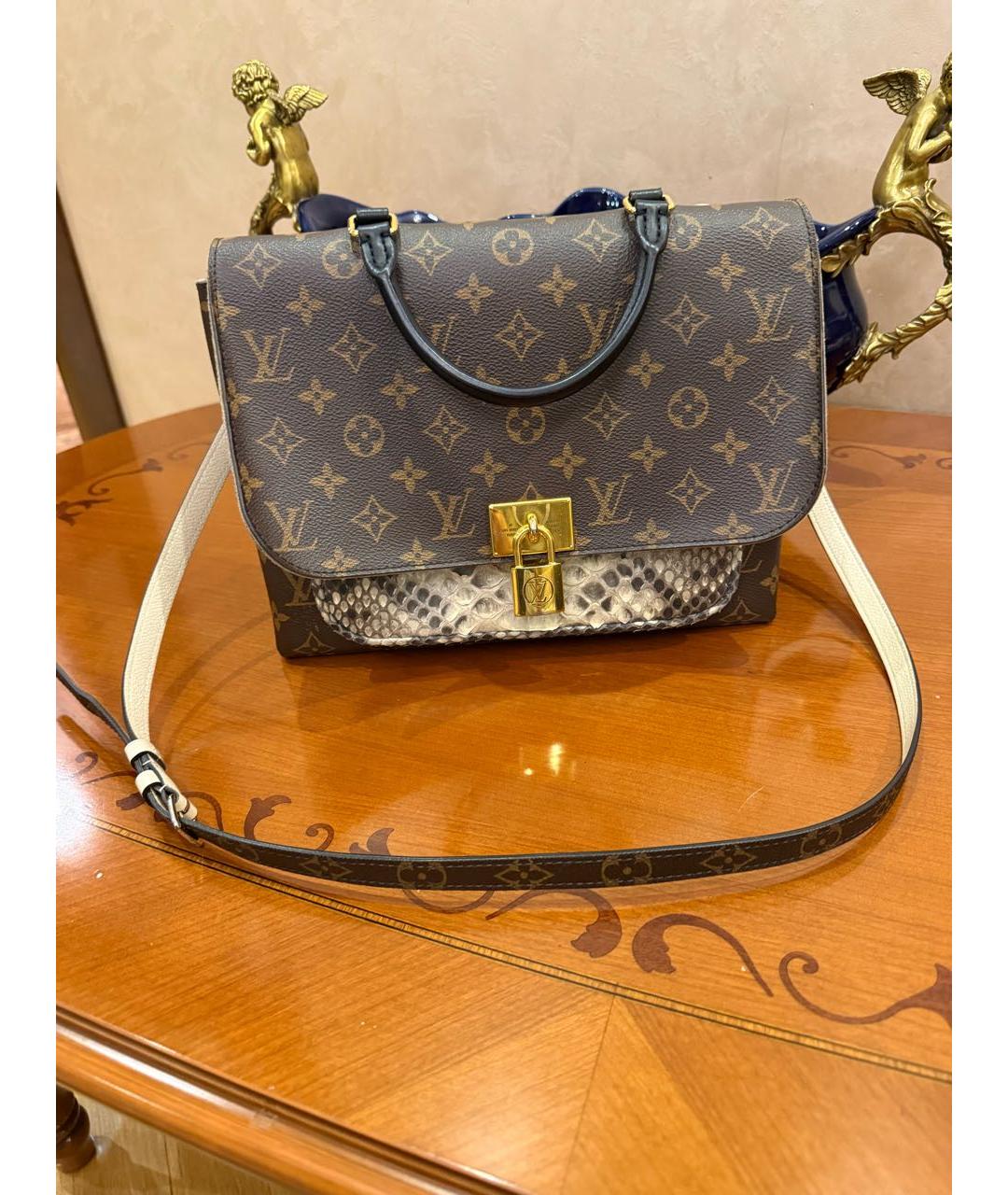 LOUIS VUITTON Коричневая сумка с короткими ручками из экзотической кожи, фото 9