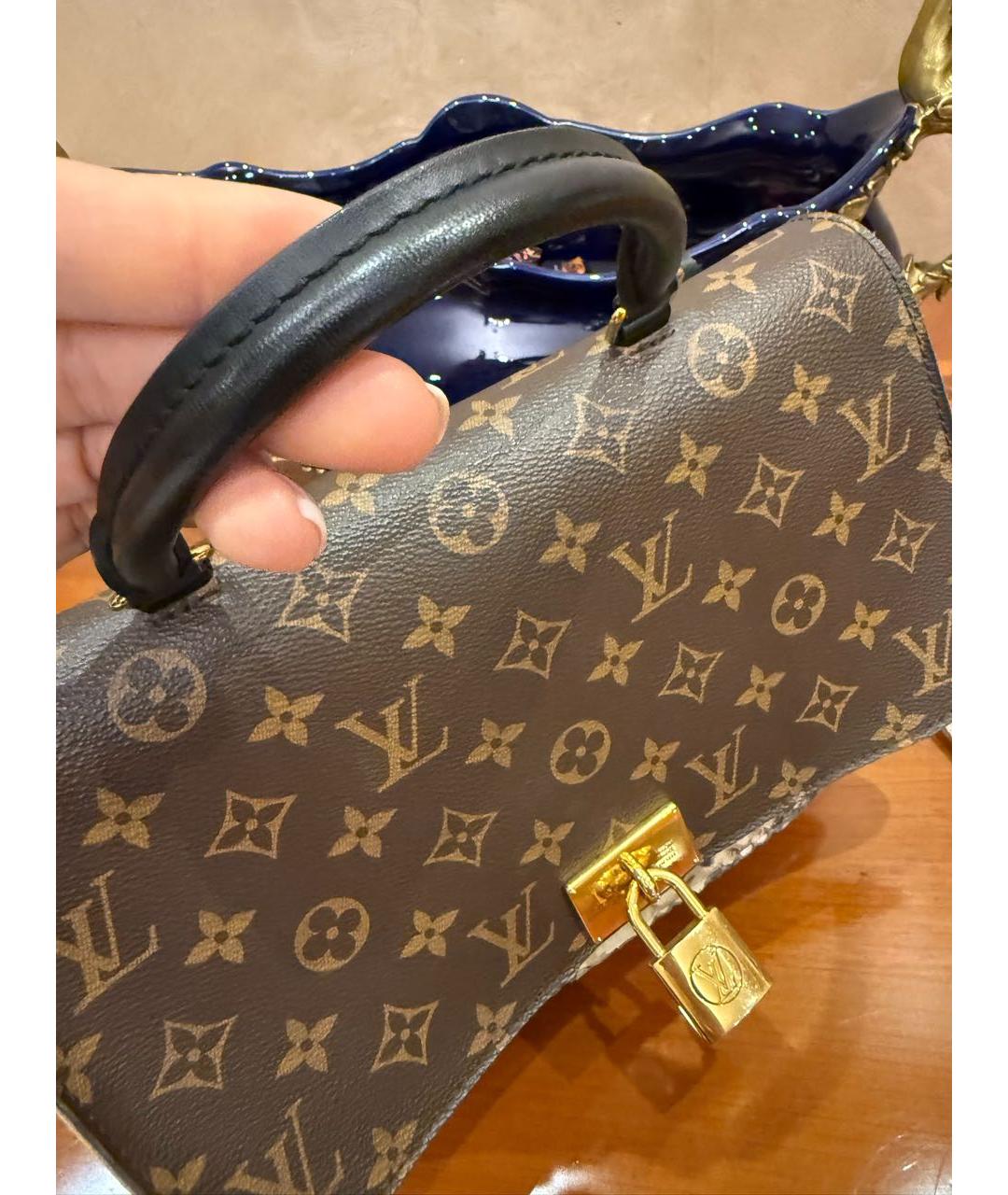 LOUIS VUITTON Коричневая сумка с короткими ручками из экзотической кожи, фото 5