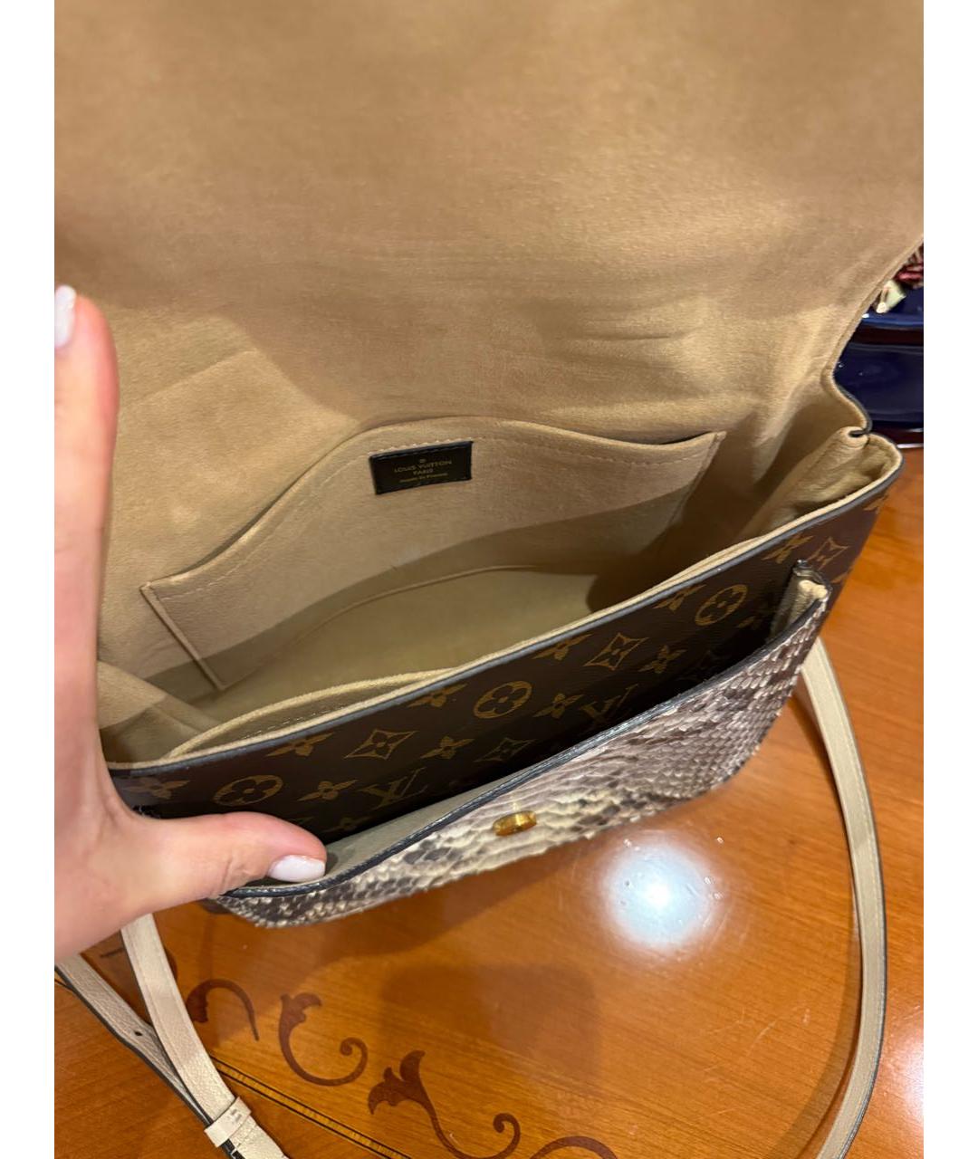 LOUIS VUITTON Коричневая сумка с короткими ручками из экзотической кожи, фото 8