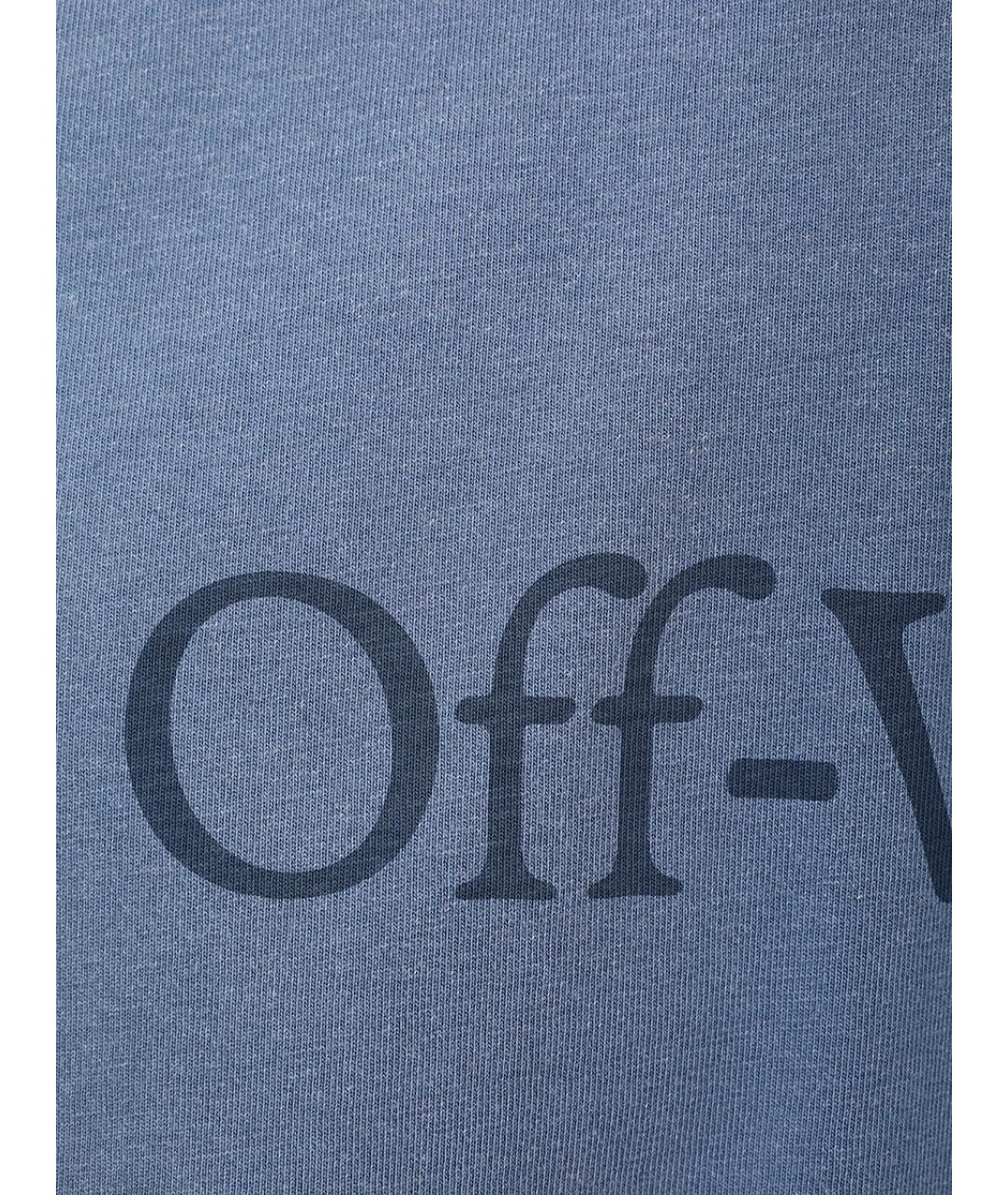 OFF-WHITE Синяя хлопковая футболка, фото 6