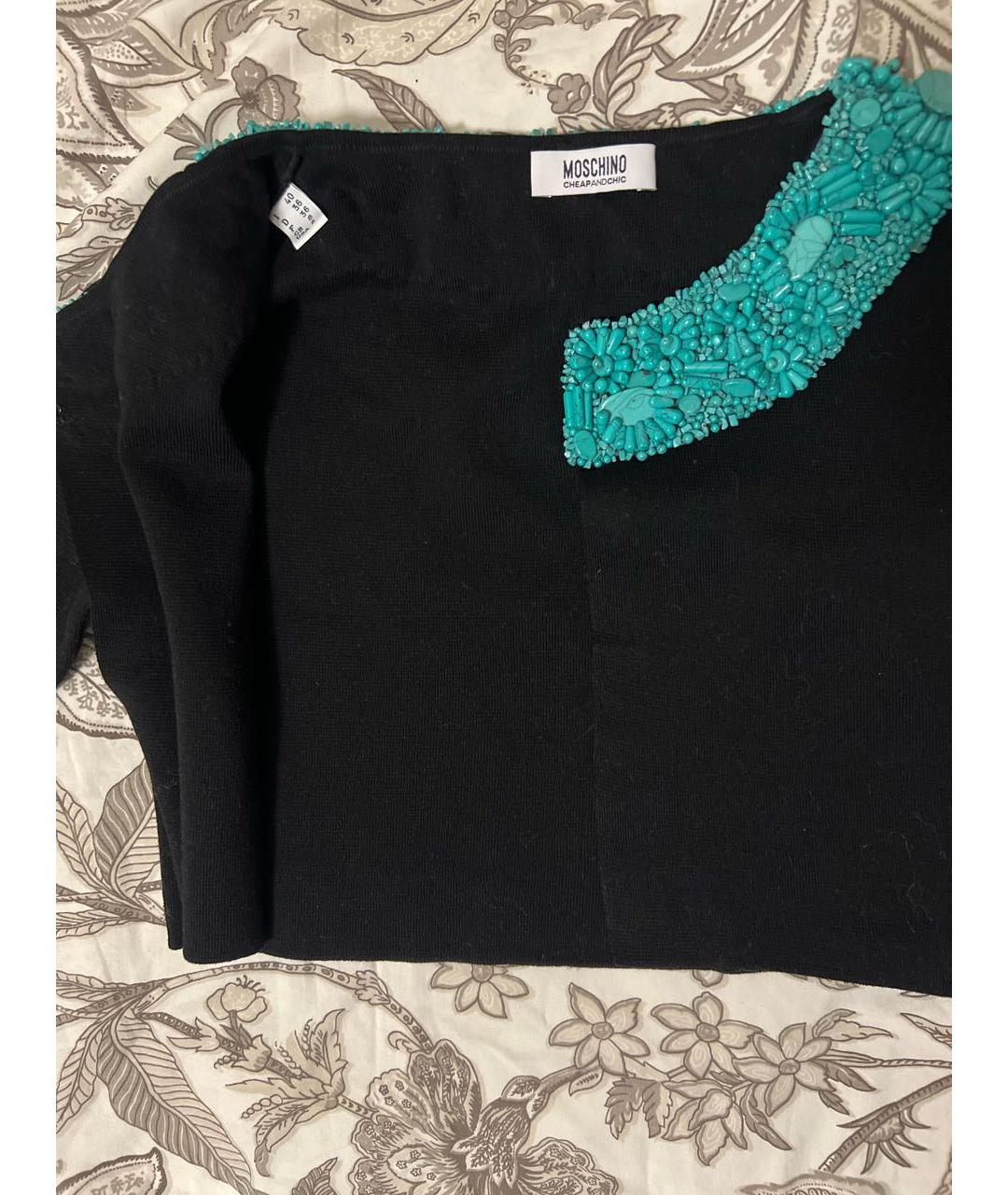 MOSCHINO Черный хлопковый жакет/пиджак, фото 4