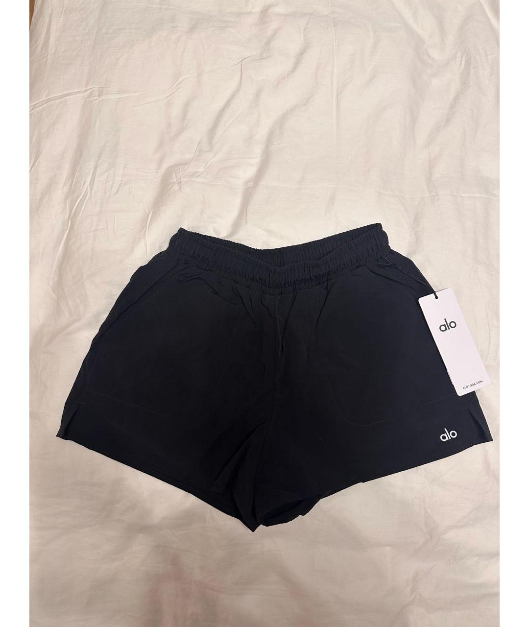 ALO YOGA Черные полиэстеровые спортивные брюки и шорты, фото 5