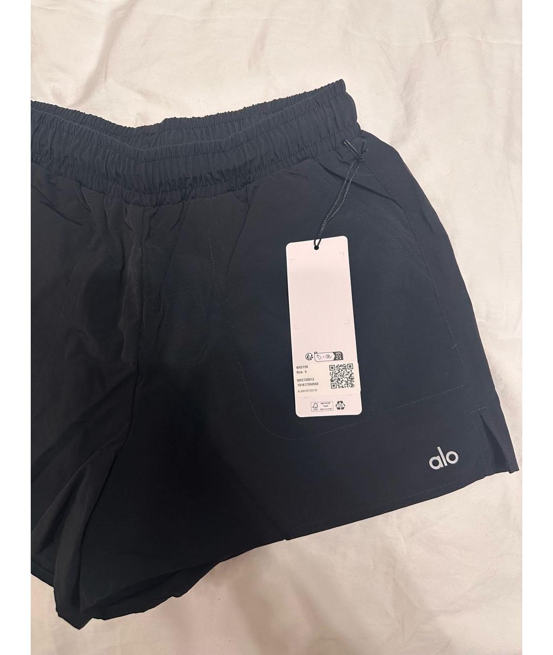 ALO YOGA Черные полиэстеровые спортивные брюки и шорты, фото 4