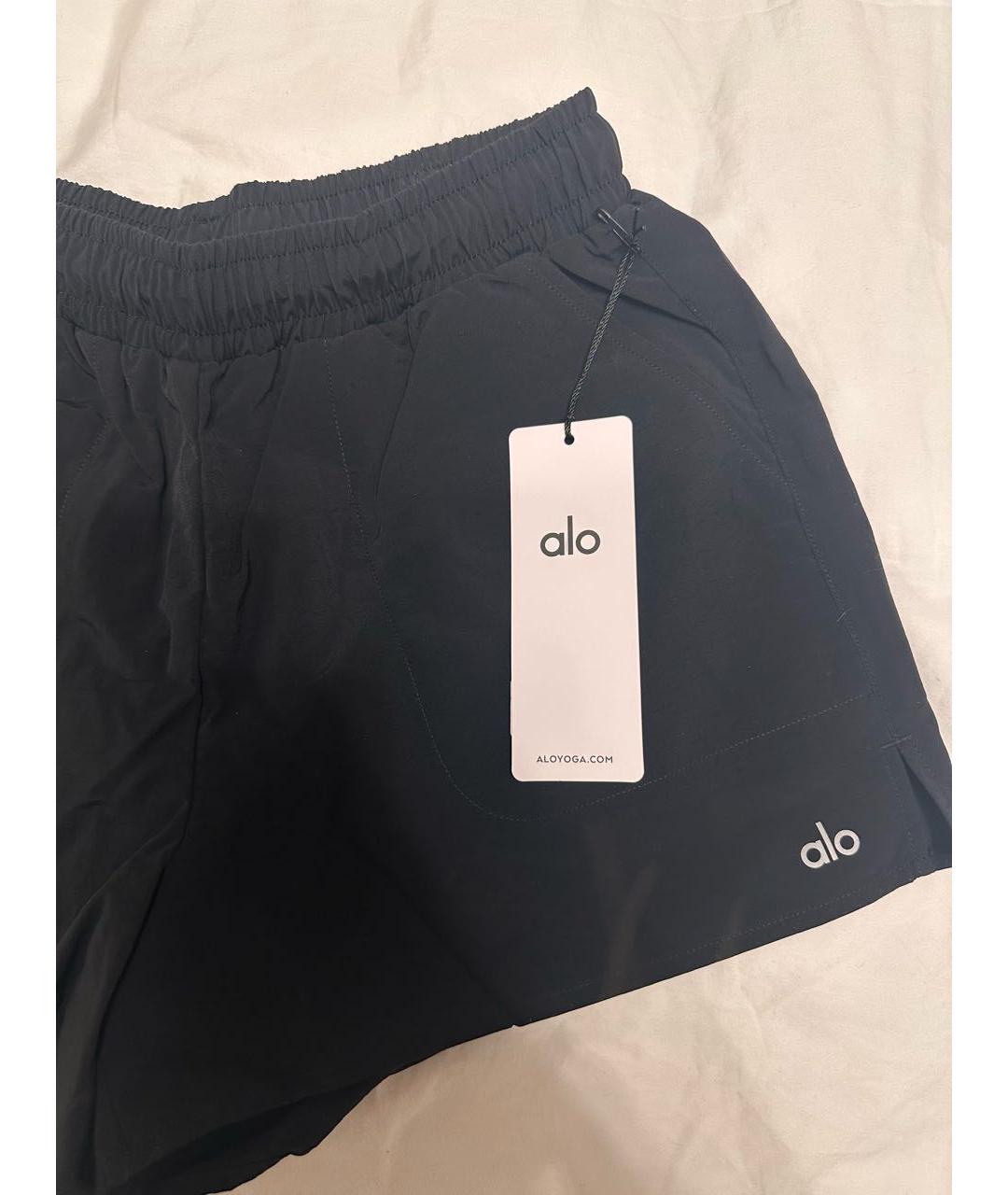 ALO YOGA Черные полиэстеровые спортивные брюки и шорты, фото 6