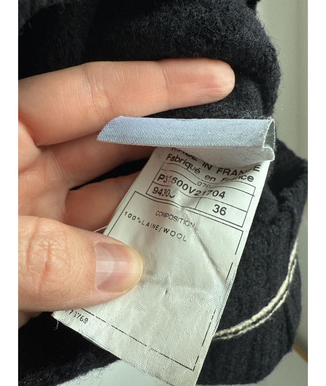 CHANEL Черное шерстяное повседневное платье, фото 5