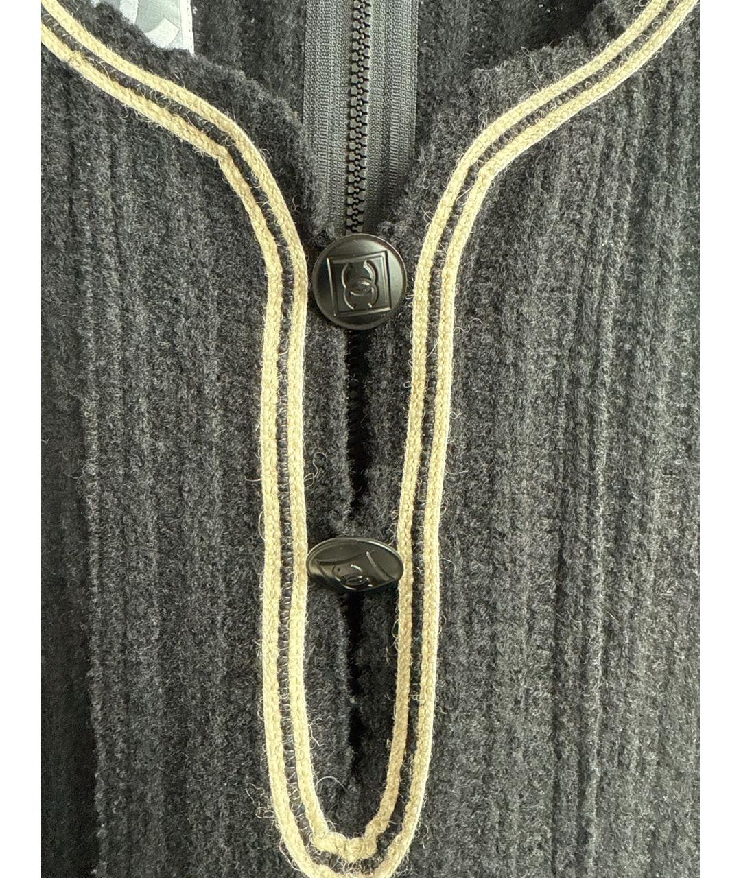 CHANEL Черное шерстяное повседневное платье, фото 7