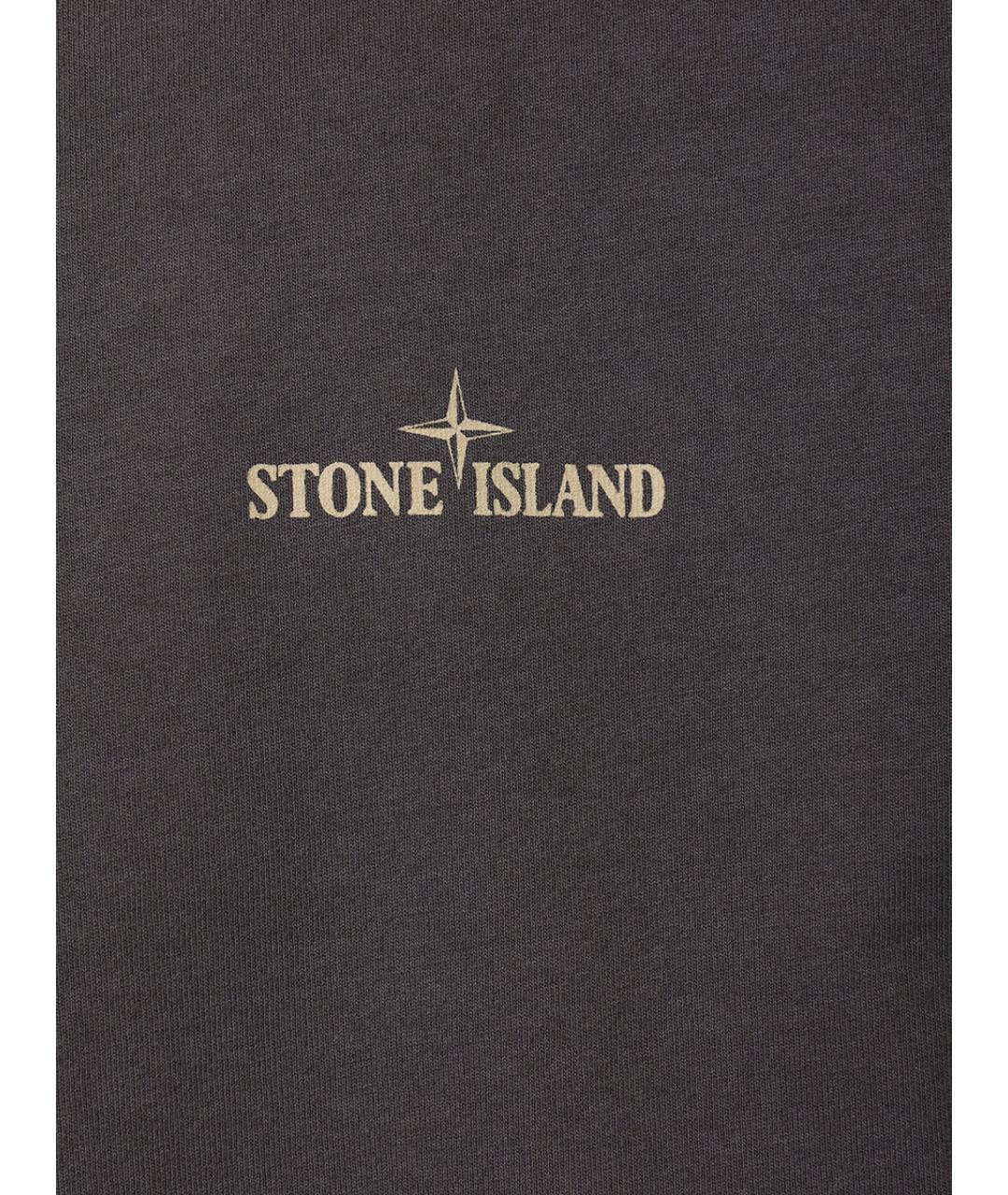 STONE ISLAND Серая хлопковая футболка, фото 6