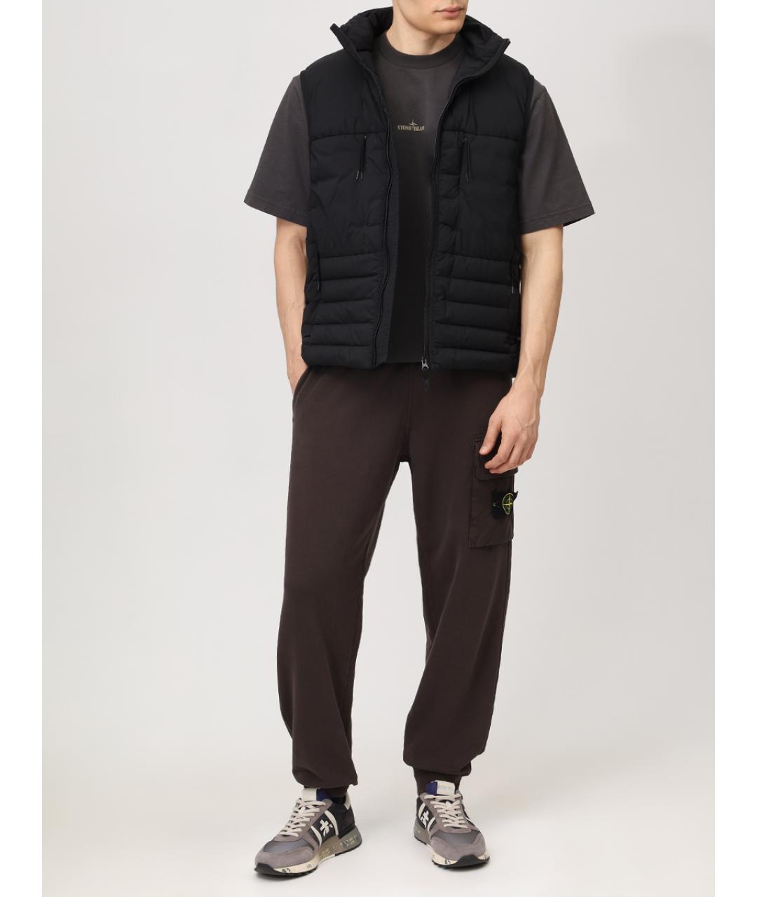 STONE ISLAND Серая хлопковая футболка, фото 2