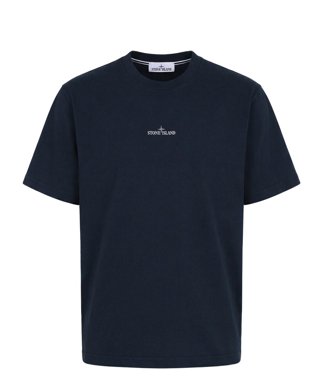 STONE ISLAND Синяя хлопковая футболка, фото 1