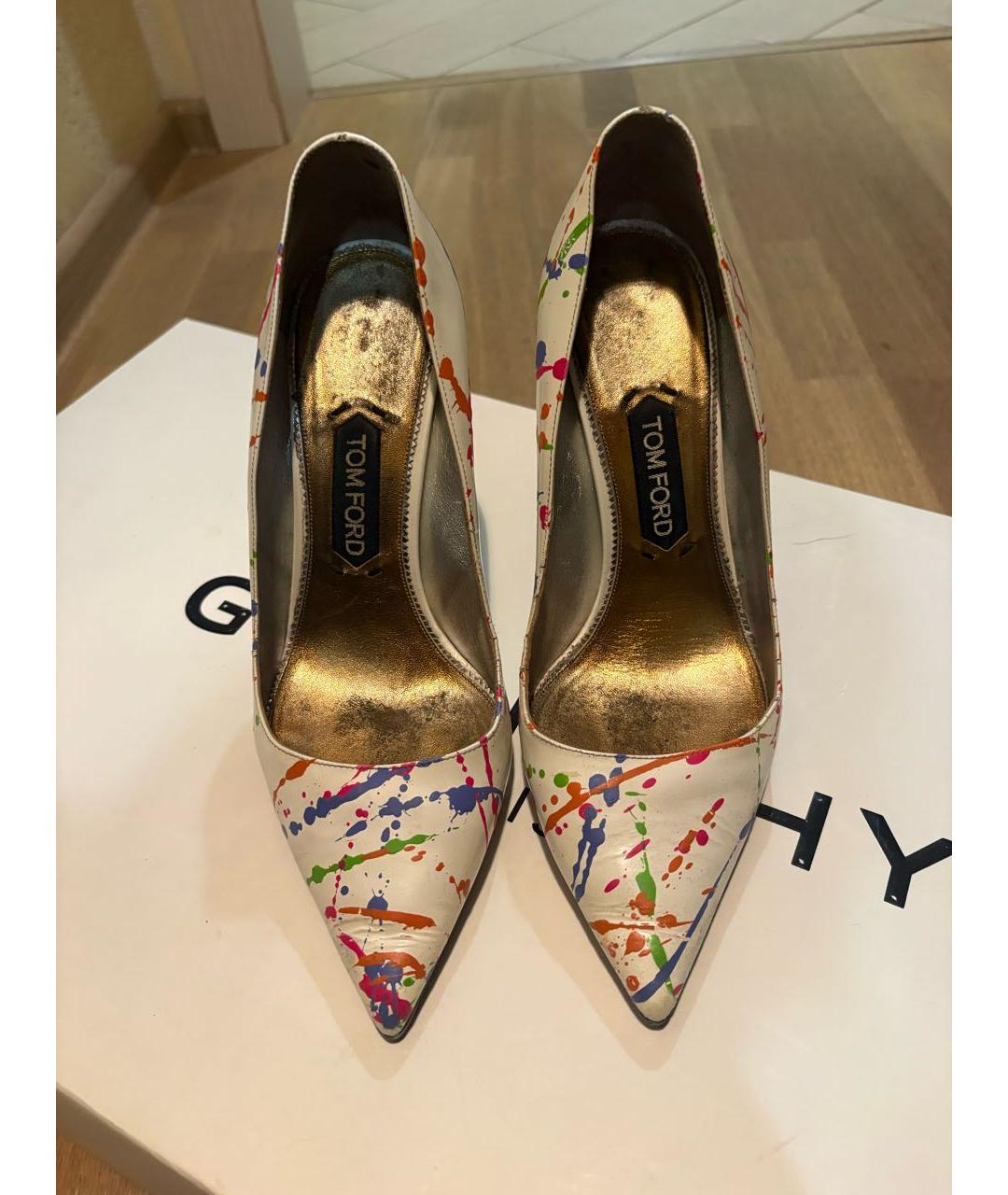 TOM FORD Белые кожаные туфли, фото 2