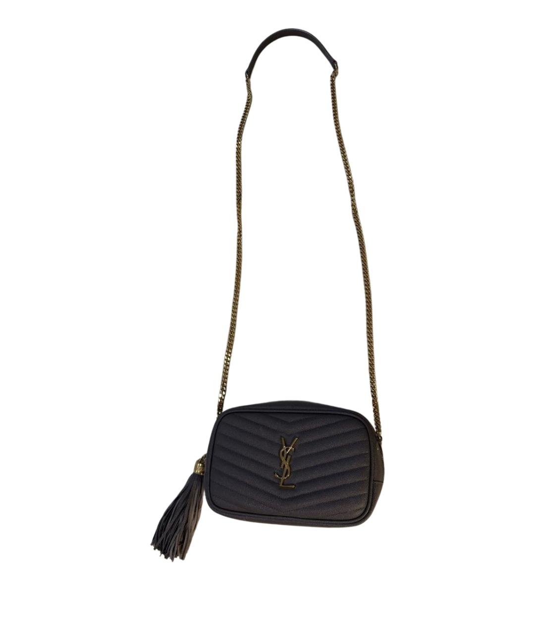 SAINT LAURENT Серая кожаная сумка через плечо, фото 1