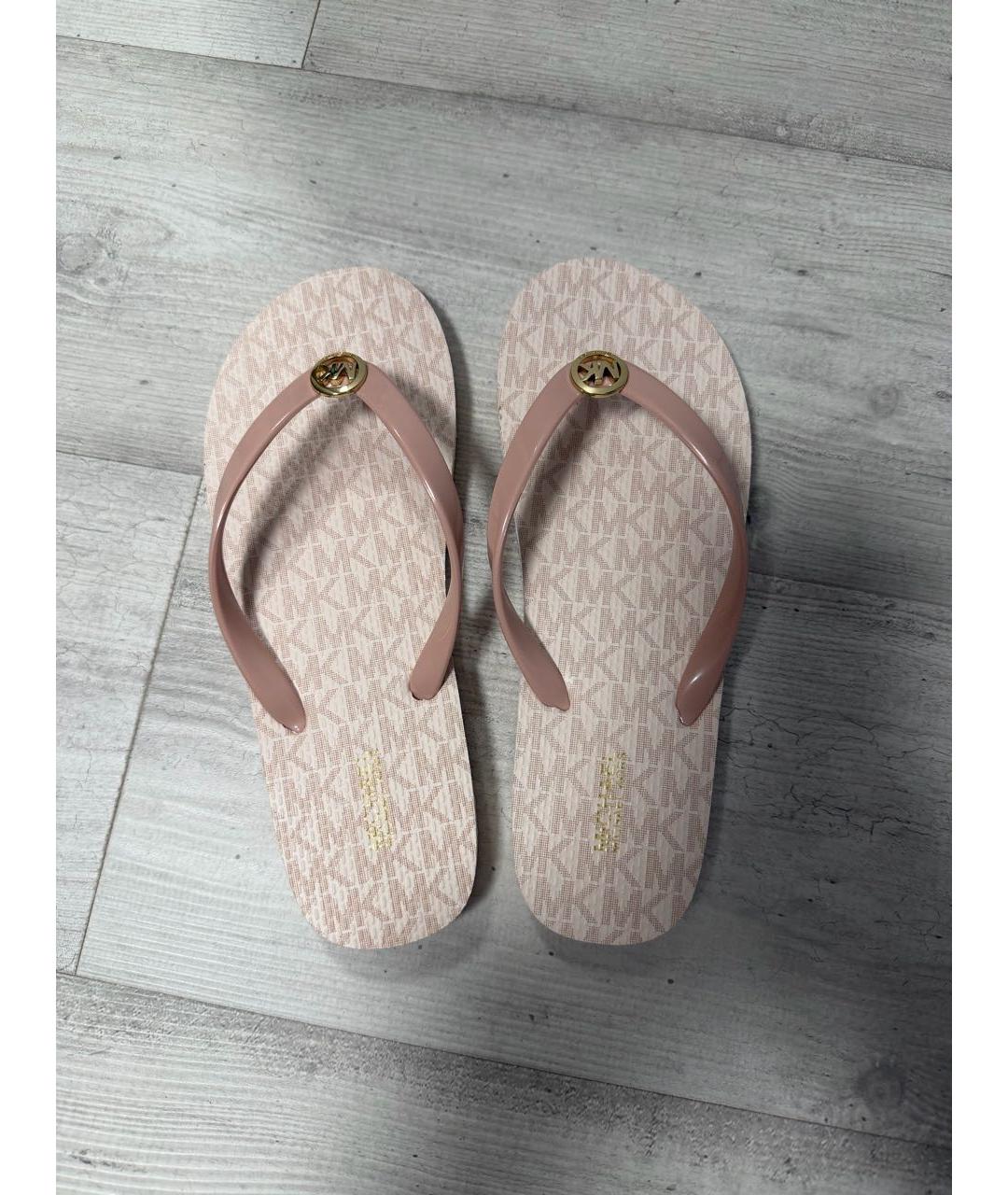 MICHAEL KORS Розовые резиновые шлепанцы, фото 3
