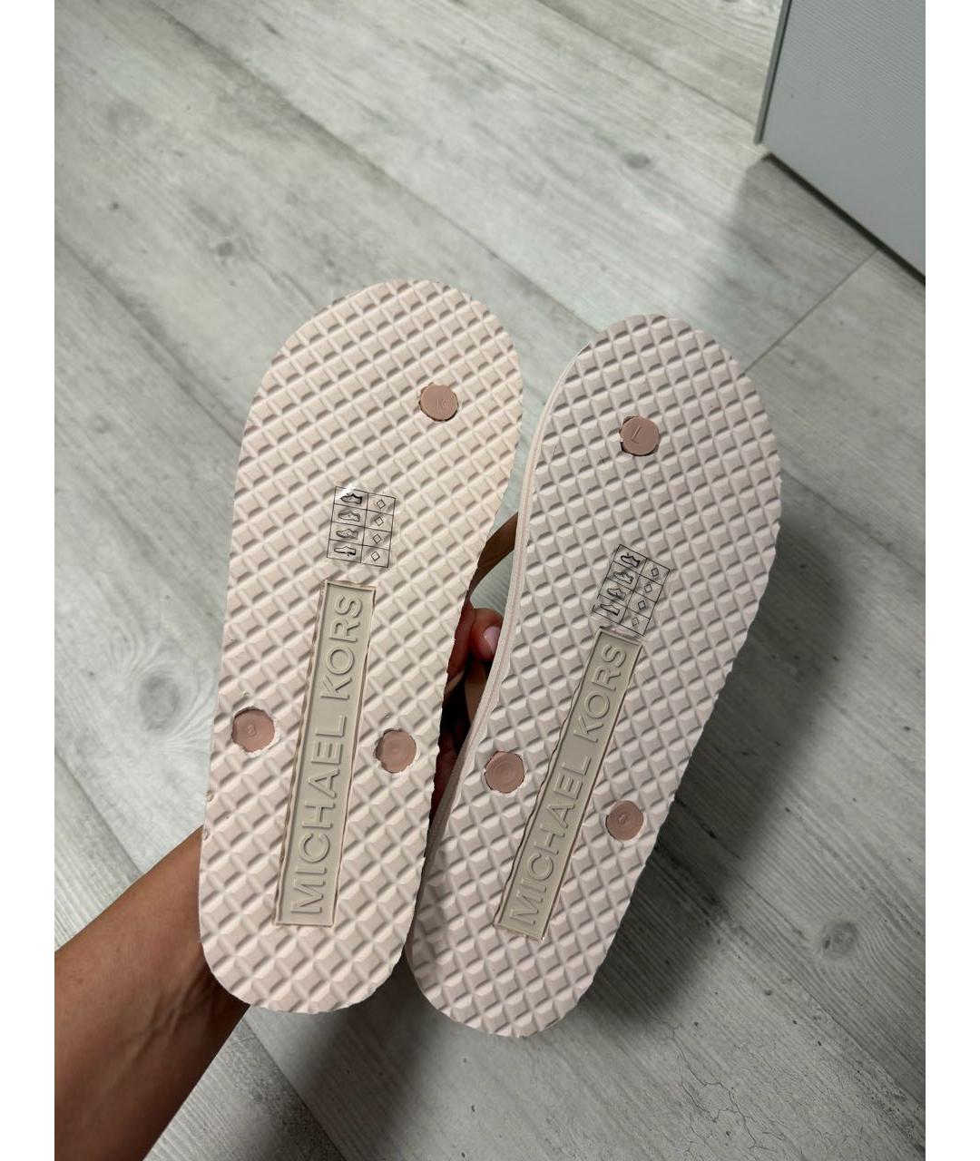 MICHAEL KORS Розовые резиновые шлепанцы, фото 8